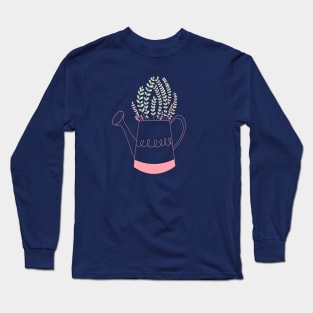 Green Plant In A Pink Pot Long Sleeve T-Shirt